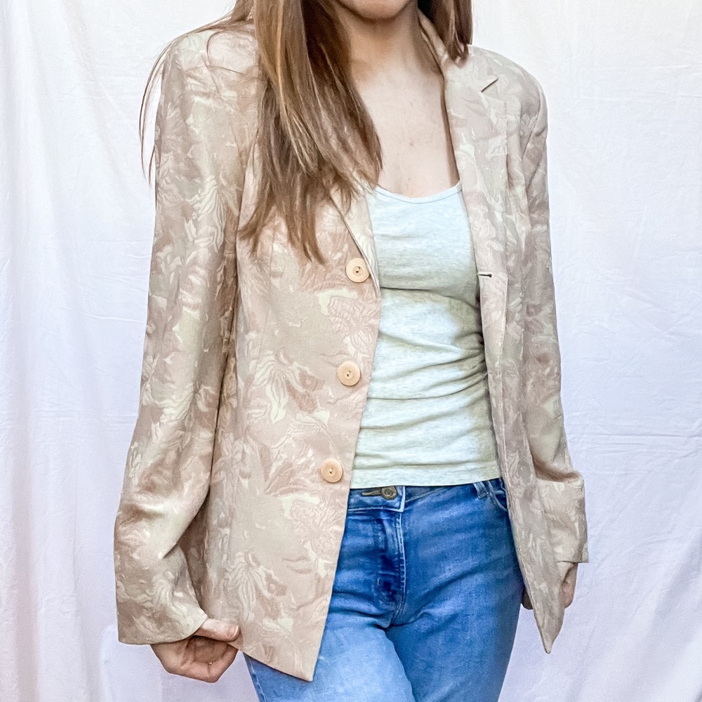 Vintage Pink Floral Blazer